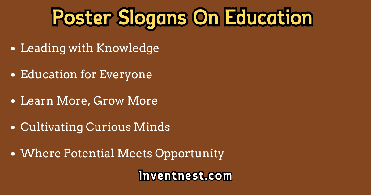 Poster Slogans On Education