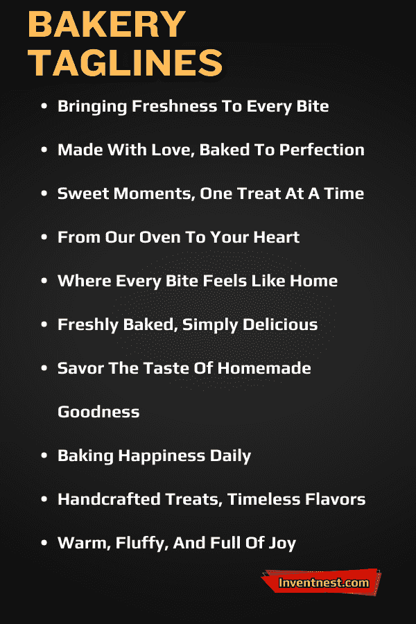 Bakery Taglines