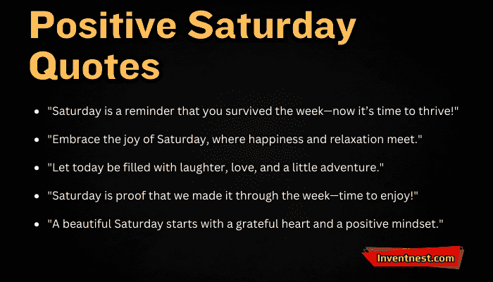 Positive Saturday Quotes