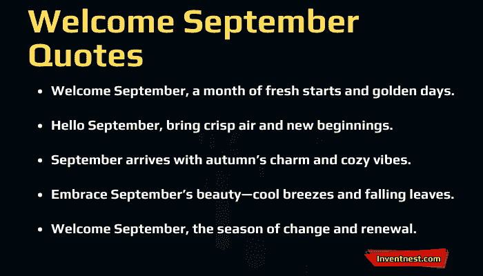 Welcome September Quotes